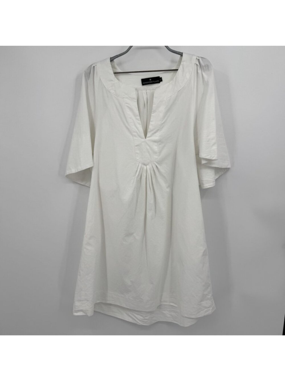 Pomander Place by Tuckernuck White Finley Flutter Sleeve Dress sz M Mini Length